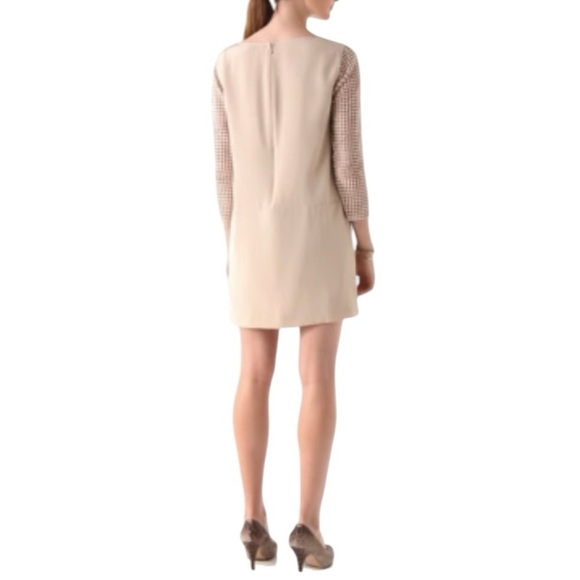 Tibi Labyrinth Lace Silk Shift Dress with Crochet Sleeves - Black - Size 8 - NWT - Picture 5 of 9